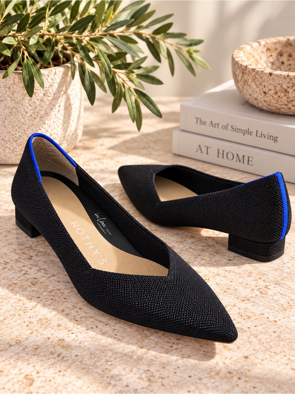 Rothy’s The High Point Heel Black Knit Pumps Women’s 8.5 214-001 #69